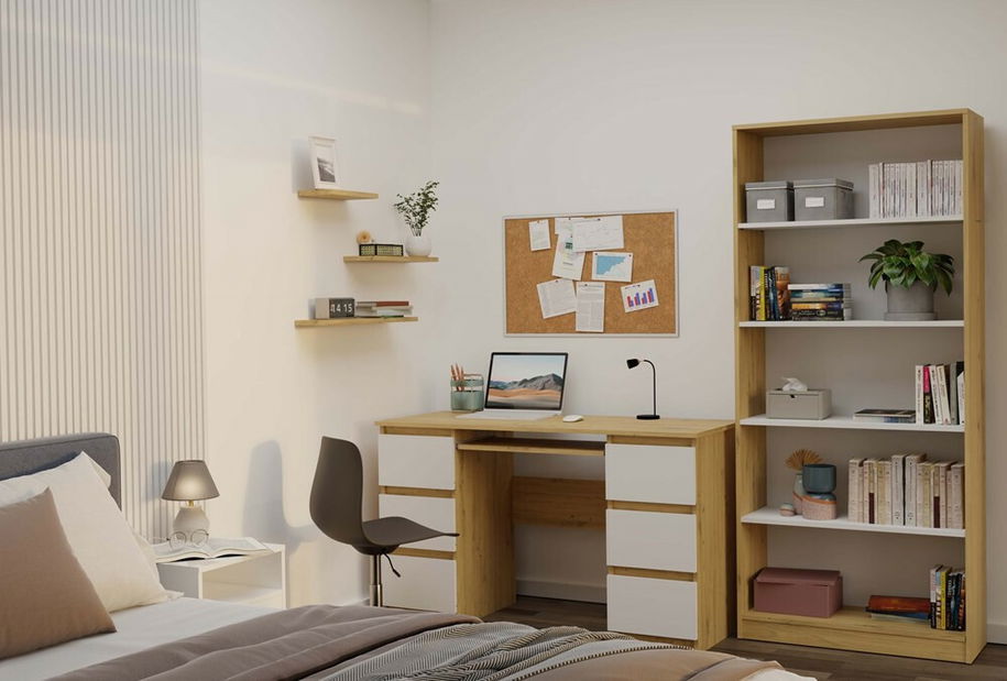 Regál Refarencios 4 (dub artisan + biela)