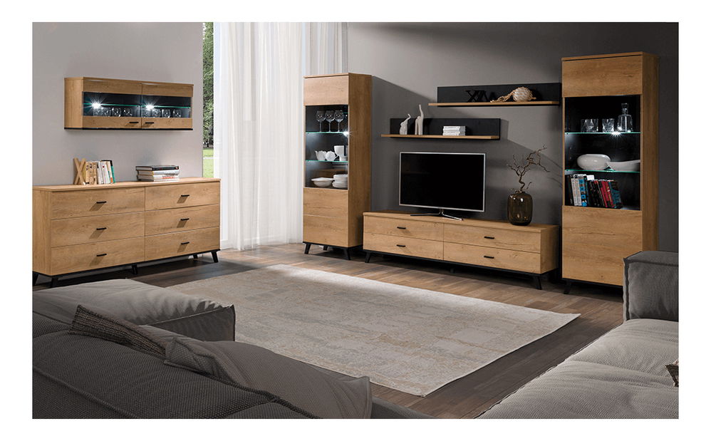 Fali vitrin typ 9 Siralla (lefkas tölgy + fekete)