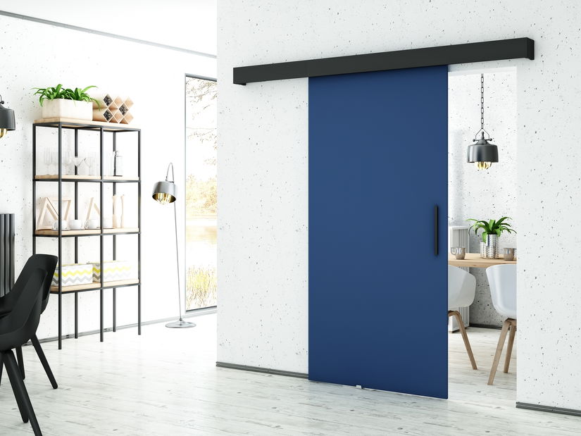 Klizna vrata 90 cm Louis I (tamno plava + crna mat + crna mat)