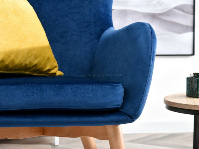 Kreslo Leto (námorícka modrá + buk)