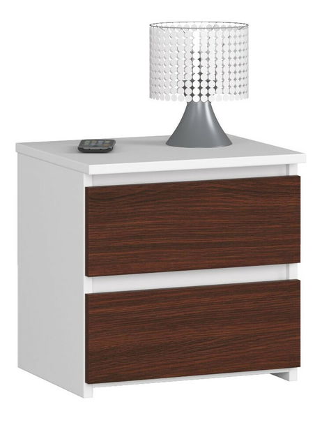 Éjjeliszekrény Cleania CL2 (fehér + wenge)