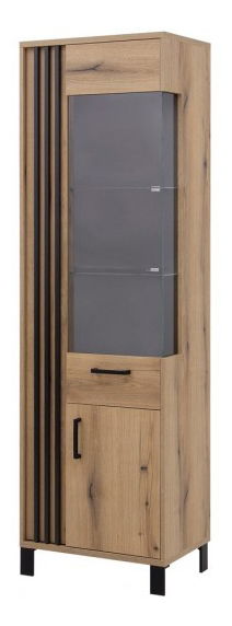 Vitrína Neo NE5 (P) (dub evoke + čierna matná)