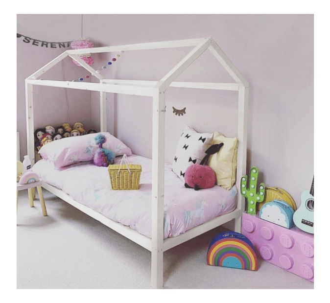 Pat de o persoană 90 cm Impresionista (alb)