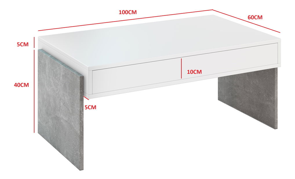Dohányzóasztal Zantra (fekete + colonial grange tölgy)