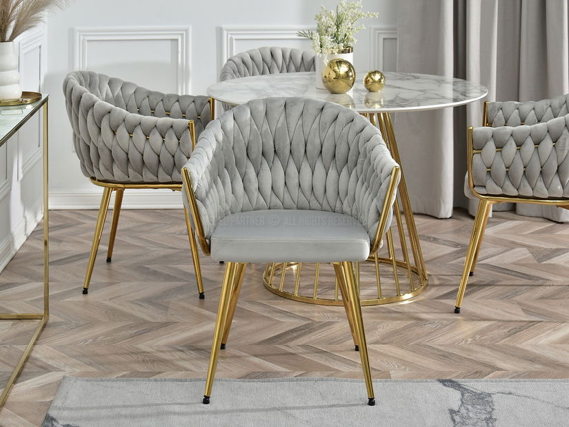 Stolička Idris (sivá + zlatá)