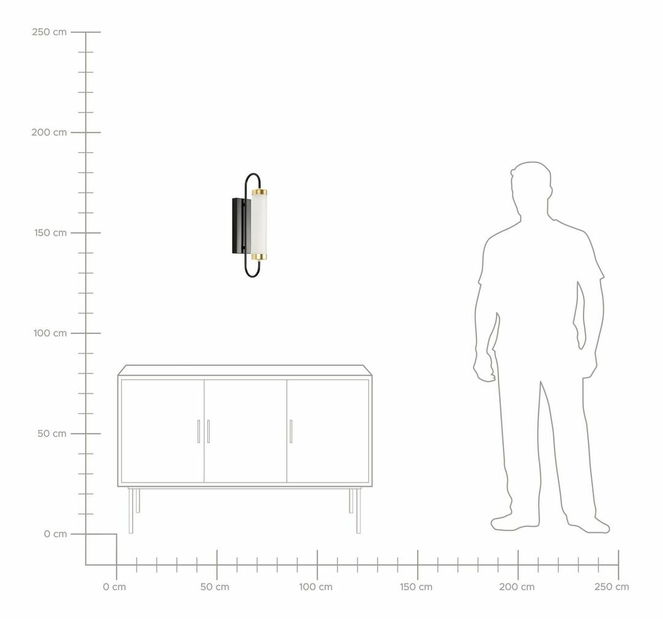 Fali lámpa Haiden (fekete)