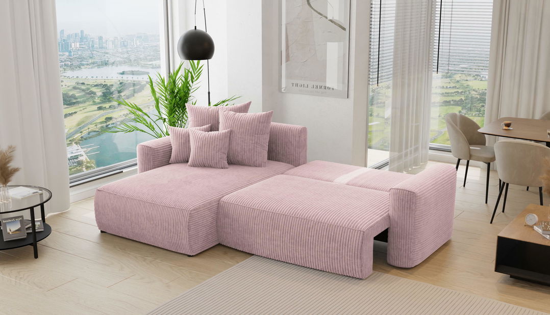 Kutna garnitura Baria (L) (puderasto ružičasta)