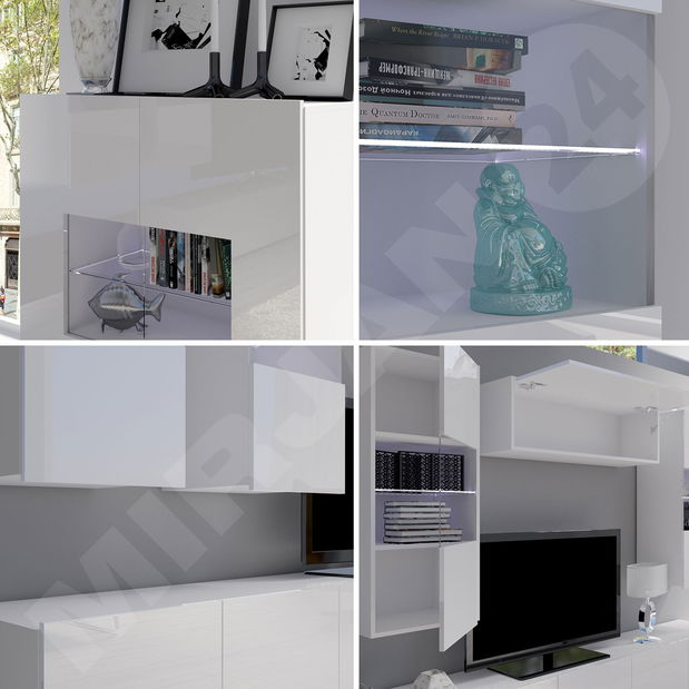 Mobilier living Badiani XI (alb + alb lucios)