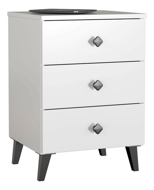 Nočný stolík Mercados (biela + čierna)