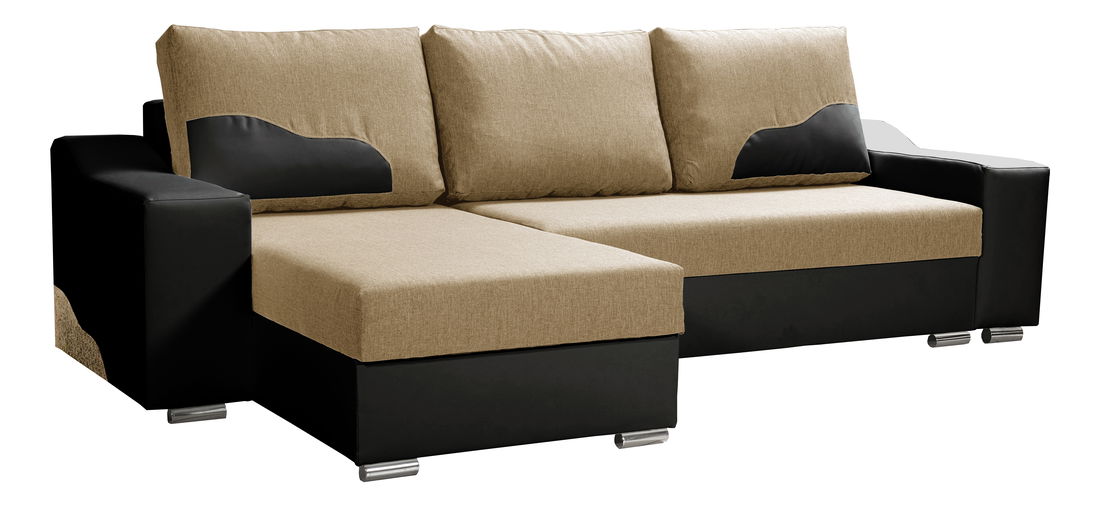 Rohová sedačka Wisteria (béžová + čierna) (L)
