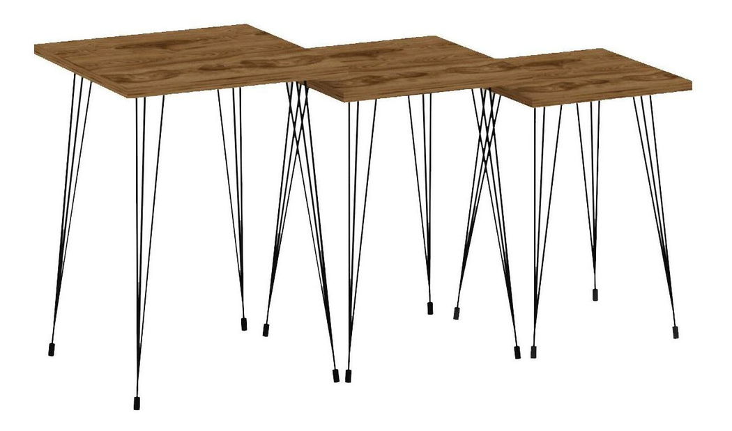 Set 3buc. măsuțe cafea Pakamo (negru + oud) 