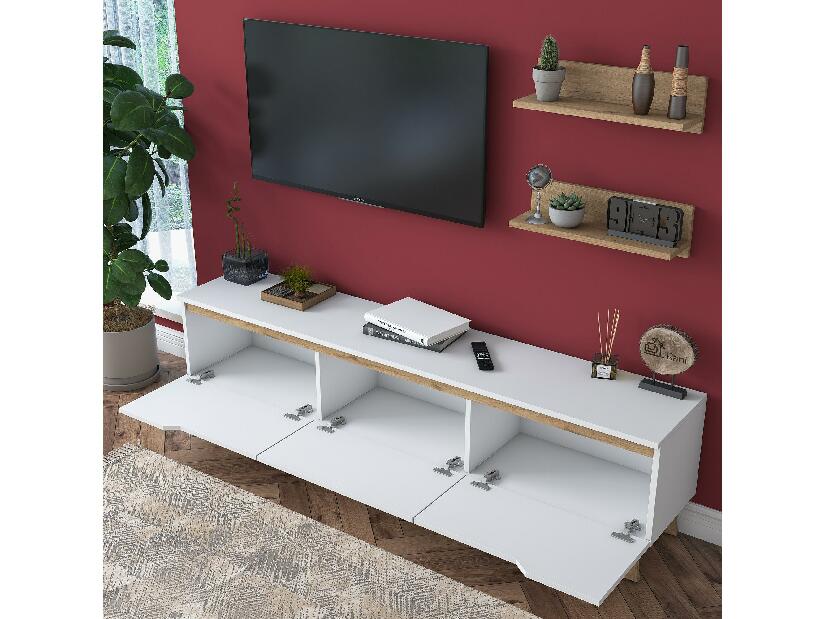 Mobilier living Mitevu 8 (alb + Nuc) 