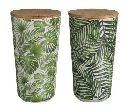 Doplnok do kuchyne Jolipa Tropical lagoon (biela + zelená) 18x11x11cm (2ks)