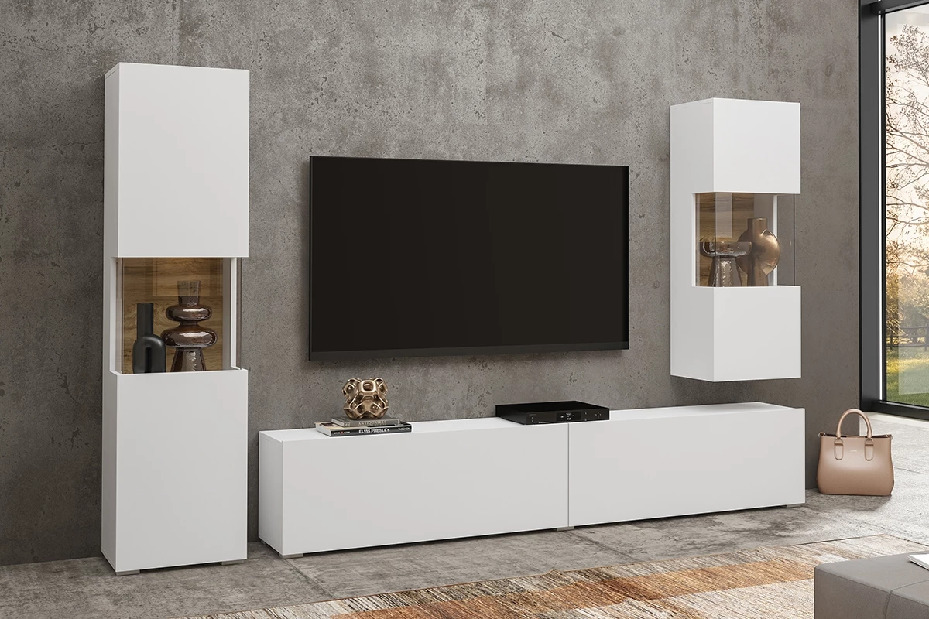 Mobilier living Avernic Typ 10 (Alb + Stejar wotan)