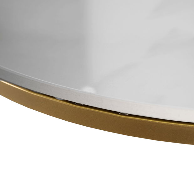 Stolić za kavu Kenrucky (bijeli sjaj + zlatna) 