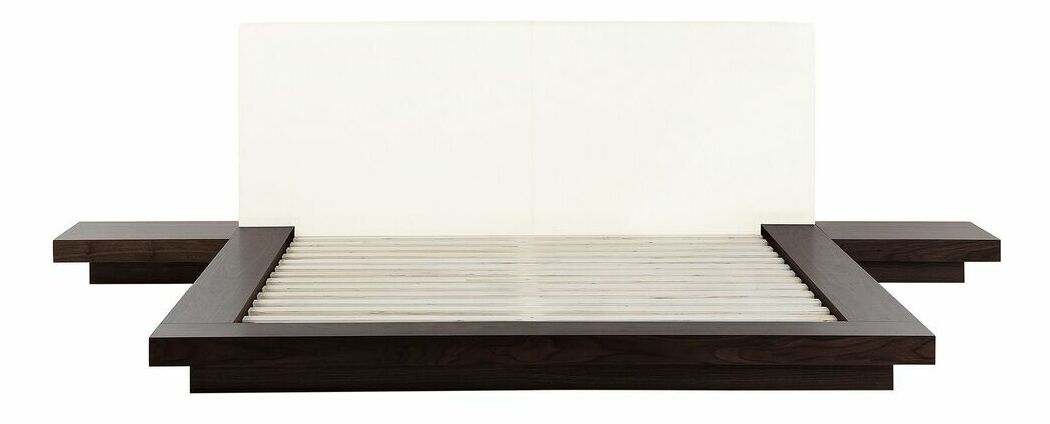 Pat matrimonial 160 cm ZEPHYRE 2 (cu somieră) (maro)