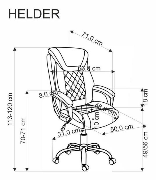 Irodai fotel Helter (fekete) 