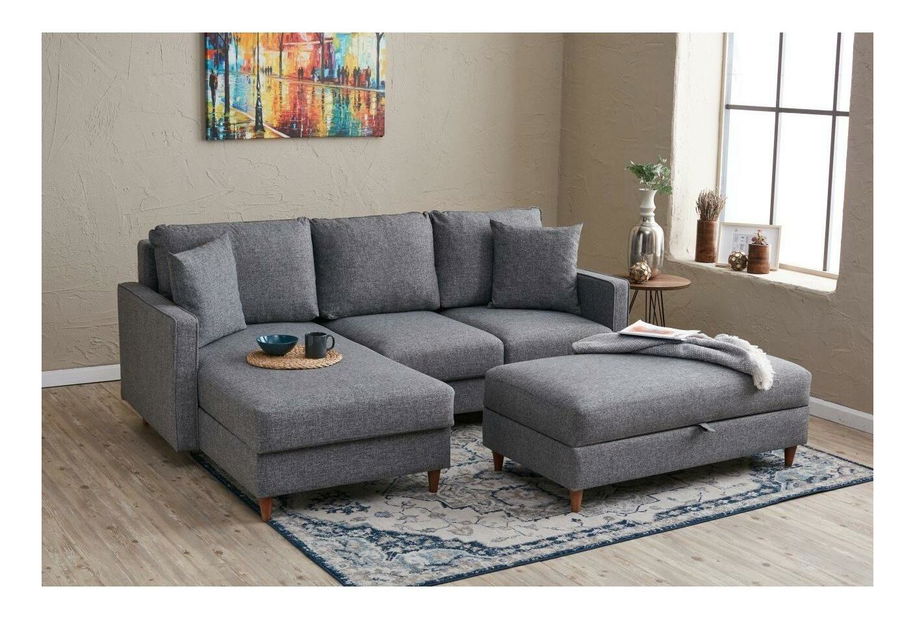 Kutna garnitura Ewie (L) (siva)