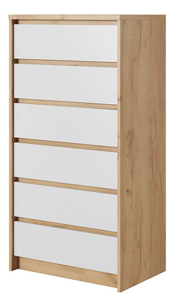 Comodă Xenos 62 (dub zlatý + biela) 