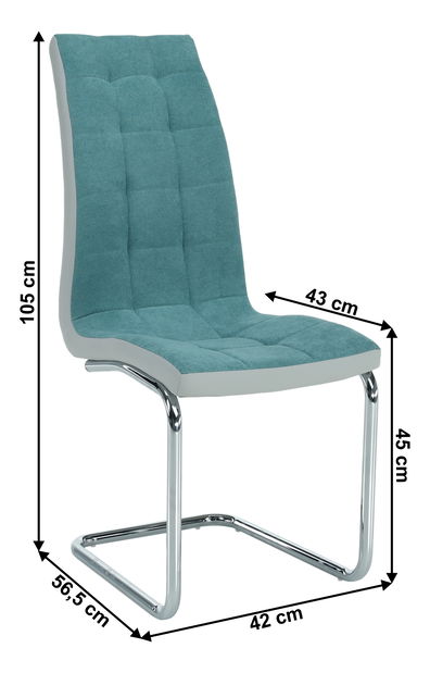 Scaun de sufragerie Santa new (mentol + gri)