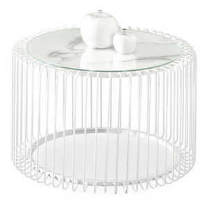 Dohányzóasztal Nando (márvány + fehér)