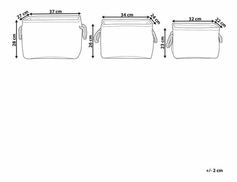 Set 3 buc coșuri depozitare Deanna (verde)