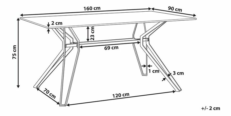 Jedálenský stôl BANOLA (čierna) (pre 6 osôb)