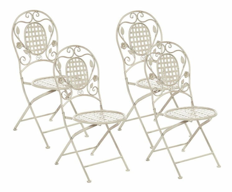 Set 4 ks. záhradných stoličiek Basilia (krémovobiela)