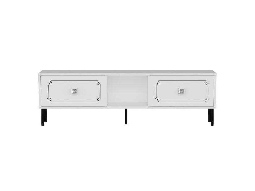 TV asztal/szekrény Buvada (fehér + ezüst) 