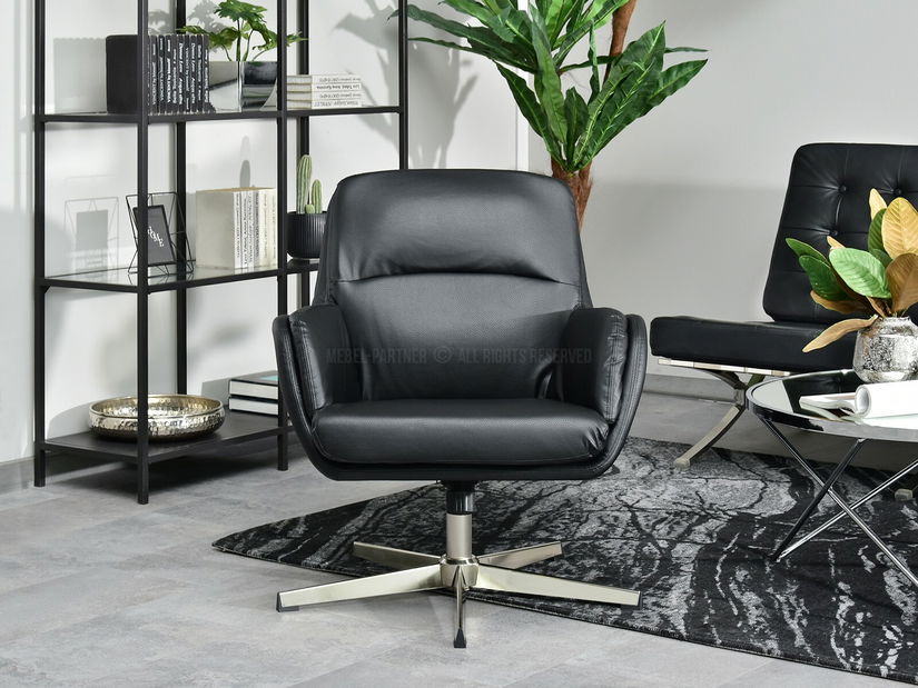 Fotelja Olef (crna + krom)