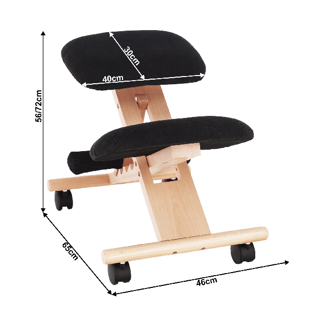 Ergonomska klečalica Gloire (crna + bukva)