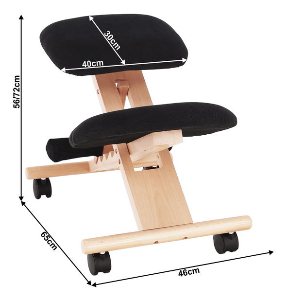 Ergonomikus térdeplőszék Gloire (fekete + bükk)