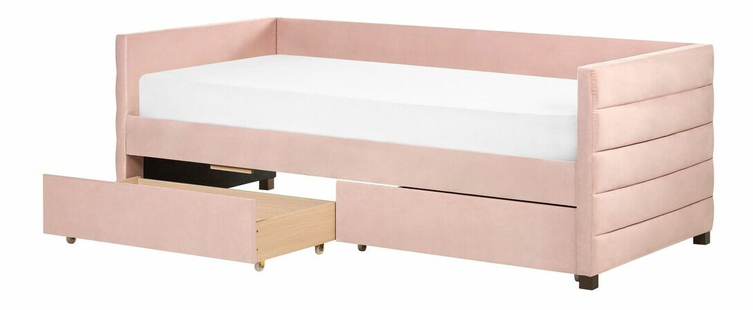 Jednolôžková posteľ 200 x 90 cm Marza (ružová)