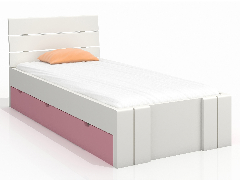 Jednolôžková posteľ 90 cm Naturlig Kids Tosen High Drawers (borovica) (s roštom)