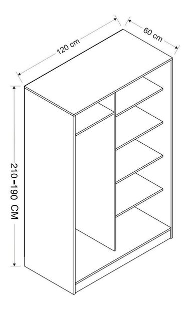 Šatníková skriňa Kalia W (biela)