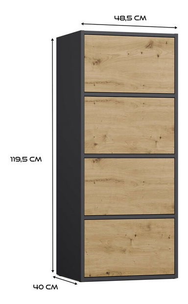 Skrinka Afoctera 1 (antracit + dub artisan)