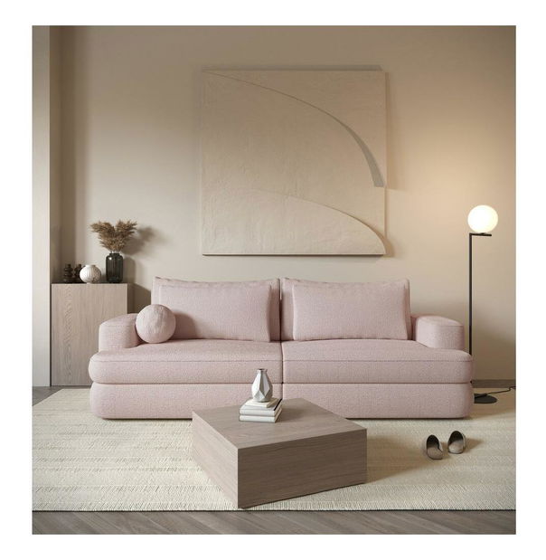 Háromszemélyes kanapé Mello (rózsaszín + fekete)