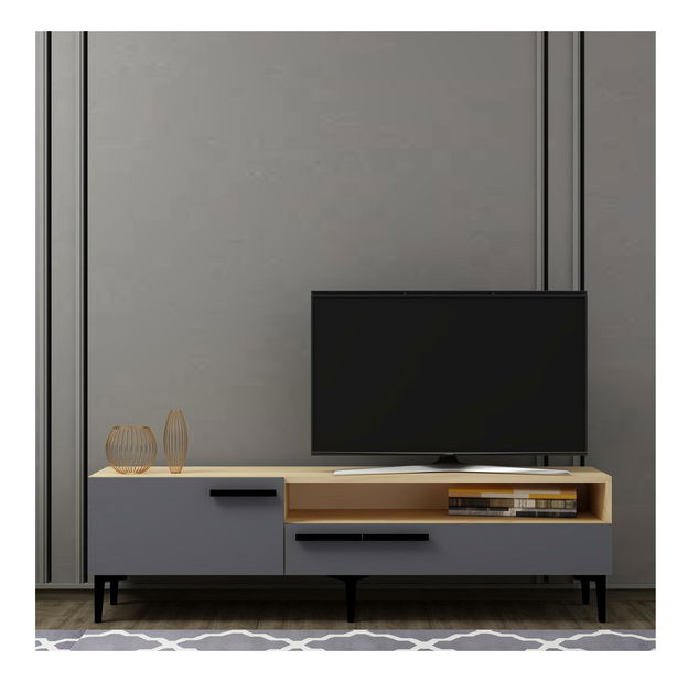 TV asztal/szekrény Sepada 1 (tölgy + antracit) 