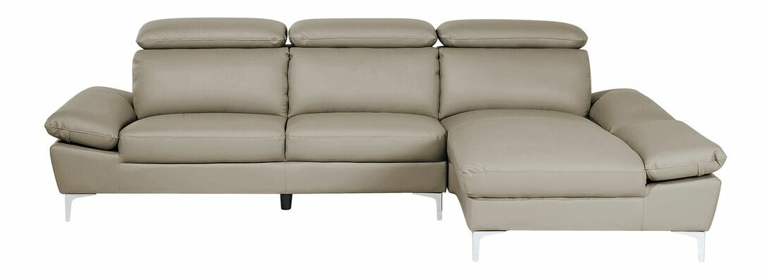 Kožená rohová sedačka Farona (tmavosivá) (P)