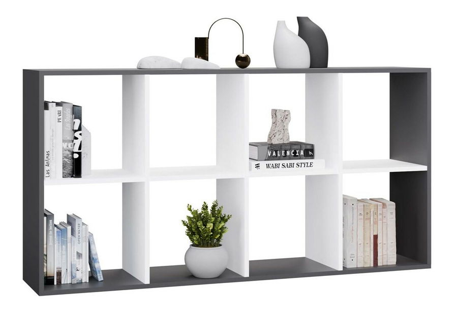 Regál Metros 4 (antracit + biela)