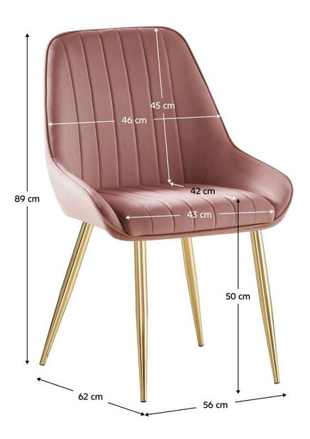 Étkezőszék Soddy (rózsaszín + arany) 