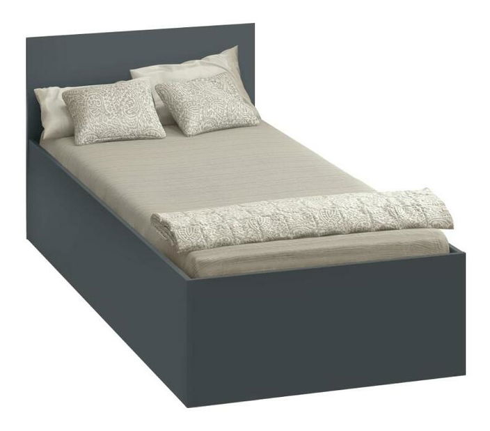 Pat de o persoană 90 cm Discutibles (grafit) (cu somieră) (cu sp. depozitare)