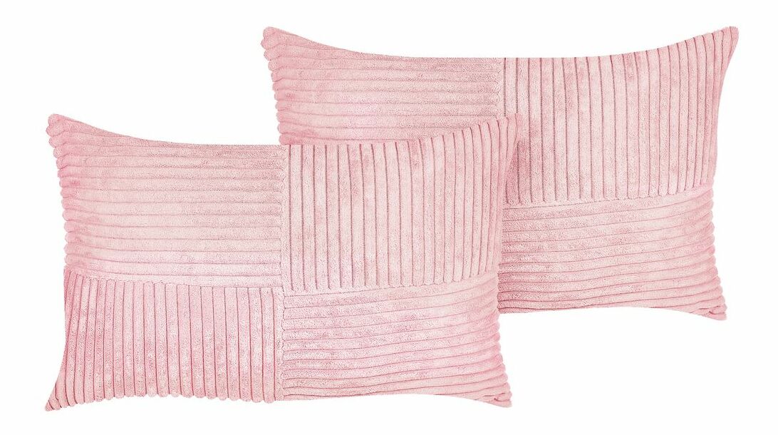 Sada 2 ozdobných vankúšov 47 x 27 cm Milie (ružová)