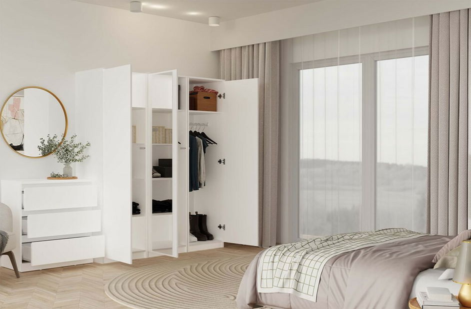 Dulap de haine Musecalo 2 (alb) (cu oglindă)