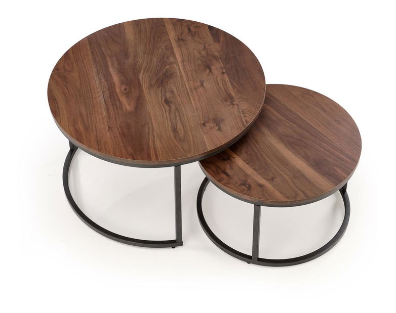 Set 2 buc. măsuțe de cafea Jacarta (nuc + negru)