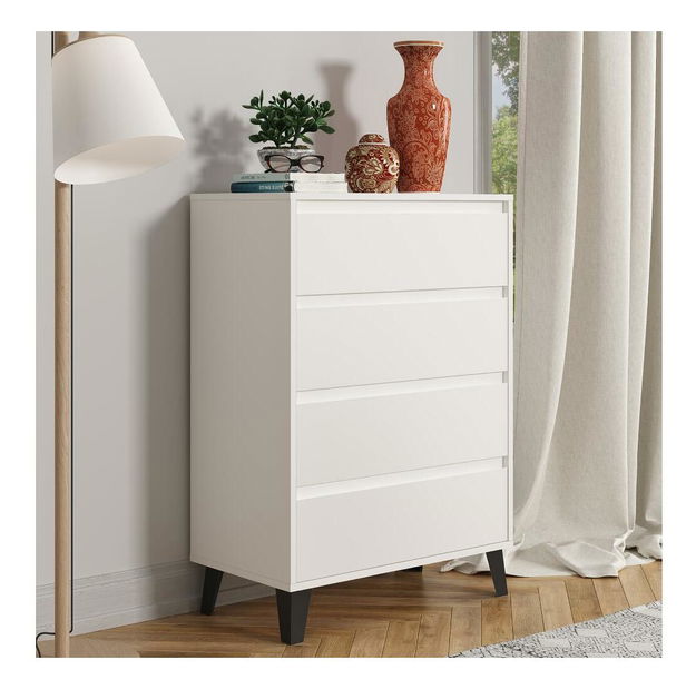 Comodă Brisas 4 (alb + negru) 