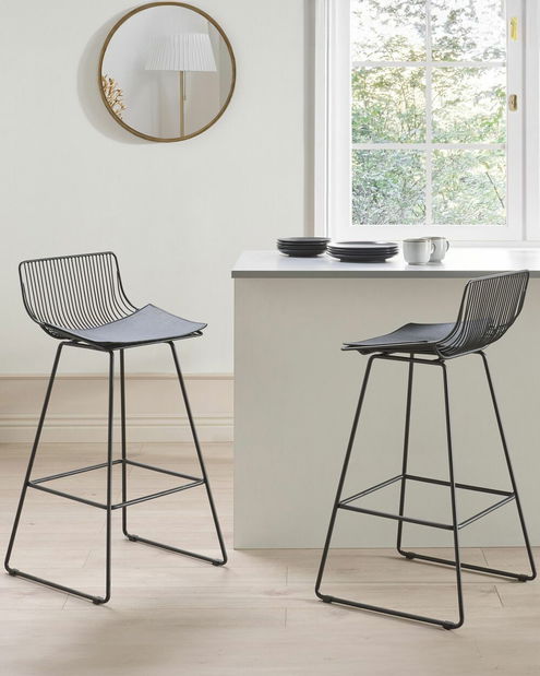 Set 2 ks barových stoličiek Fidelia (čierna)