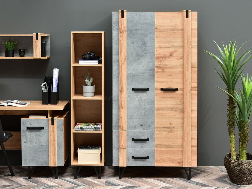 Set za dnevni boravak Suspendera SH01 (hrast + crna)