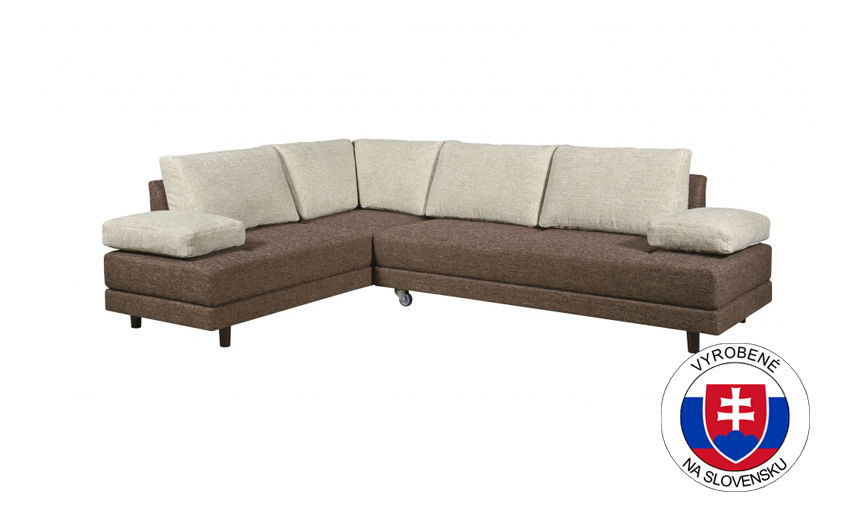 Rohová sedačka Leilani hnedá, ľavá