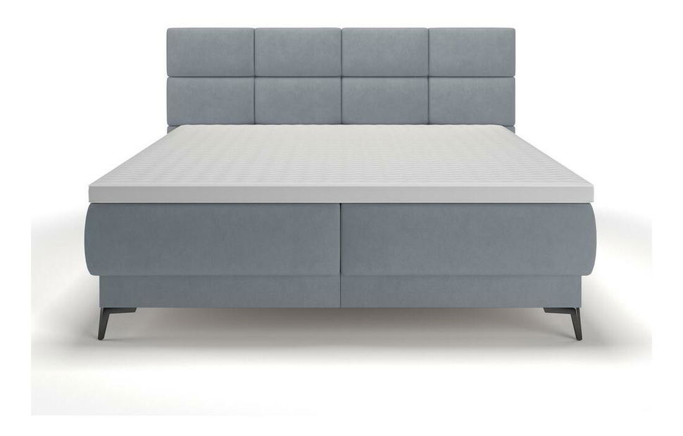 Pat matrimonial 140 cm Riviera 140 (cu somieră și saltea) (cu sp. depozitare) (grafit + negru)